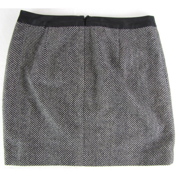 SALE! Tweed Wool Black Gray Short Mini Skirt - Picture 2 of 4